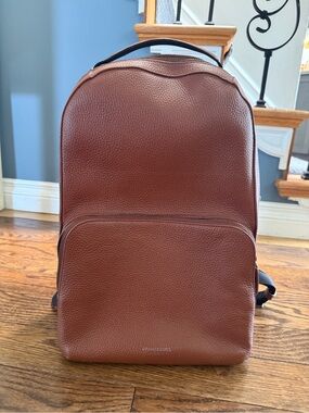 black leather drawstring backpack laptop Piel ebony classic city pack 2 Fish & Chips Action grain cowhide leather Color:NAVY (default) 50+